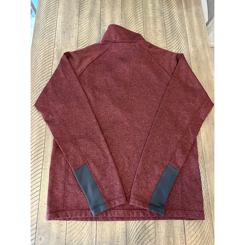 The North Face 1/2 Half Zip Fleece Pullover Mens Medium Red Chest Pocket